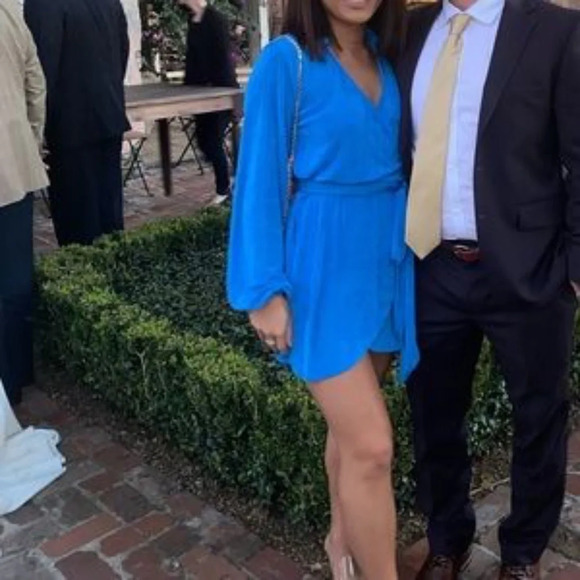 Princess Polly Blue Wrap Mini Dress - Picture 4 of 5